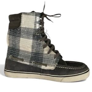 Sperry Acklins High-Top Sneakers‎ Women’s 9M Sequin Plaid